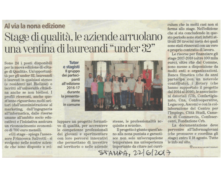 Rassegna stampa 17 giugno 2017