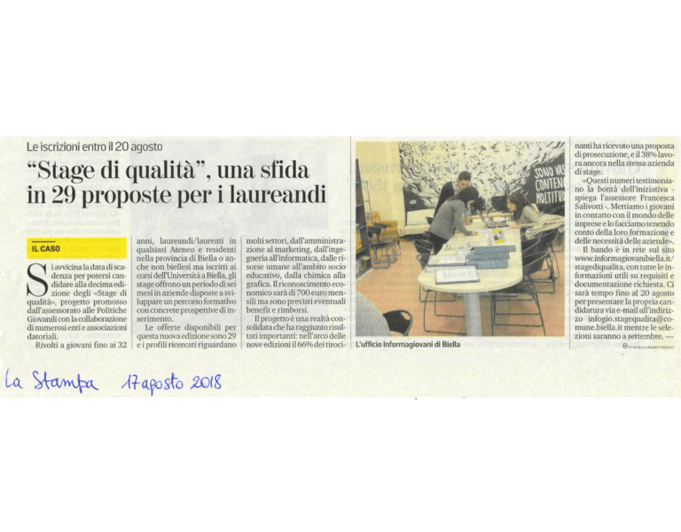 Rassegna stampa 17 agosto 2018